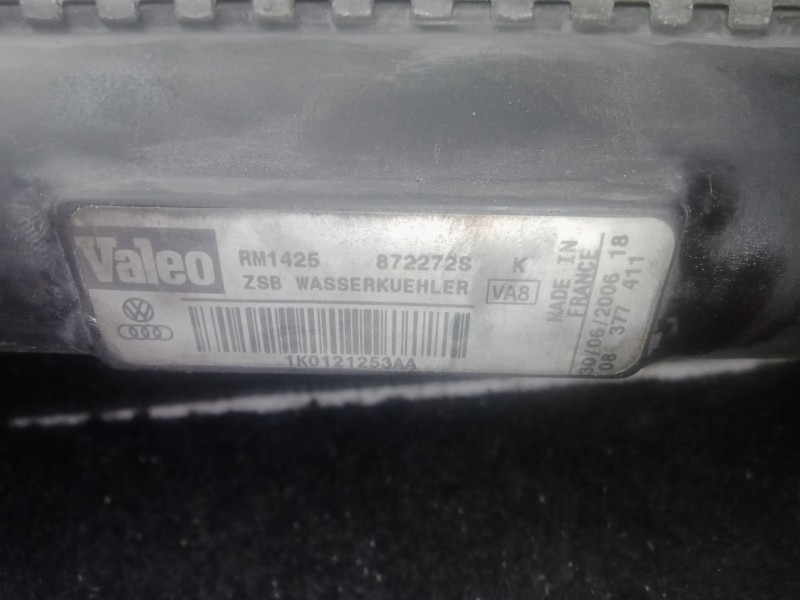 Recambio de radiador agua para volkswagen touran (1t1, 1t2) 1.9 tdi referencia OEM IAM 1K0121253AA - RM1425 VALEO 
