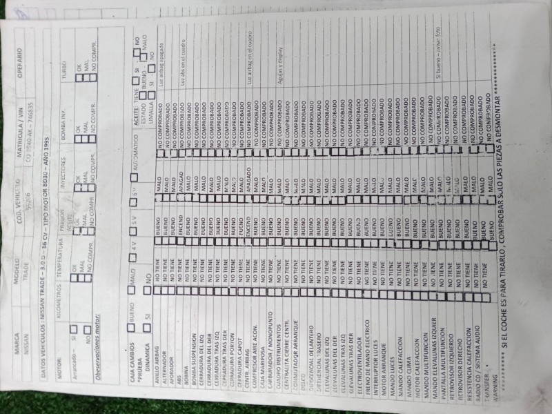 nissan trade furgoneta del año 1995