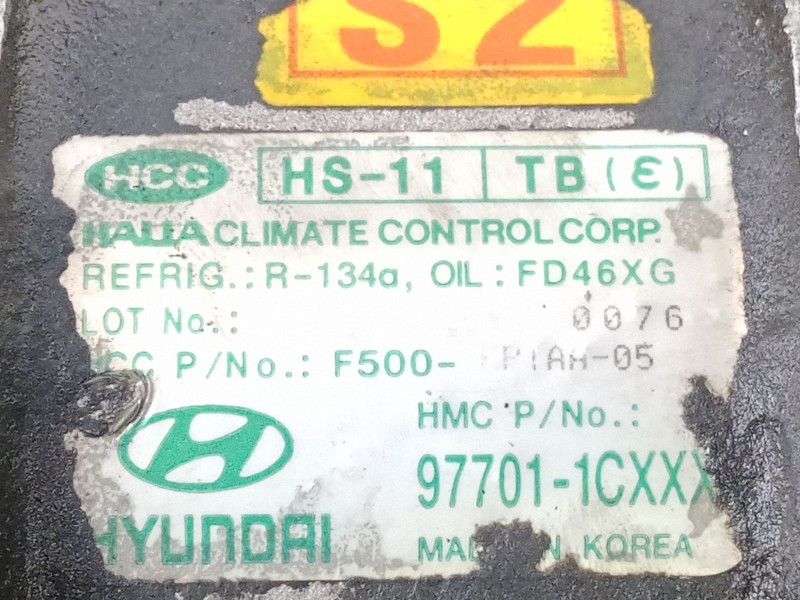 Recambio de compresor aire acondicionado para hyundai getz (tb) 1.1 referencia OEM IAM 977011CXXX 4.CANALES 