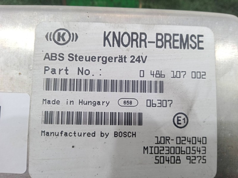 Recambio de centralita abs para iveco eurocargo 100e18 e5 referencia OEM IAM 0486107002 - 10R024040 - 504089275 24V KNORR