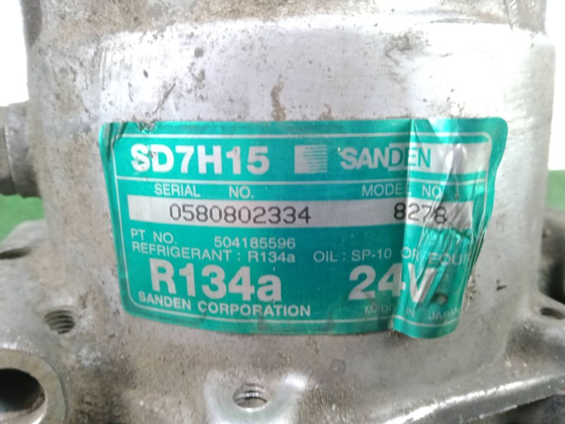 Recambio de compresor aire acondicionado para iveco eurocargo 100e18 e5 referencia OEM IAM SD7H158276 8.CANALES - 24V SANDEN