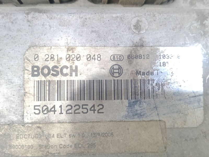 Recambio de centralita motor uce para iveco eurocargo 100e18 e5 referencia OEM IAM 0281020048 - 504122542  BOSCH