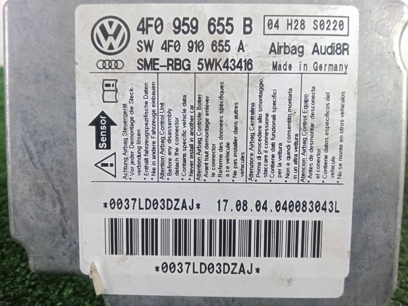 Recambio de centralita airbag para audi a6 c6 (4f2) 3.0 tdi quattro referencia OEM IAM 4F0959655B - 4F0910655A  