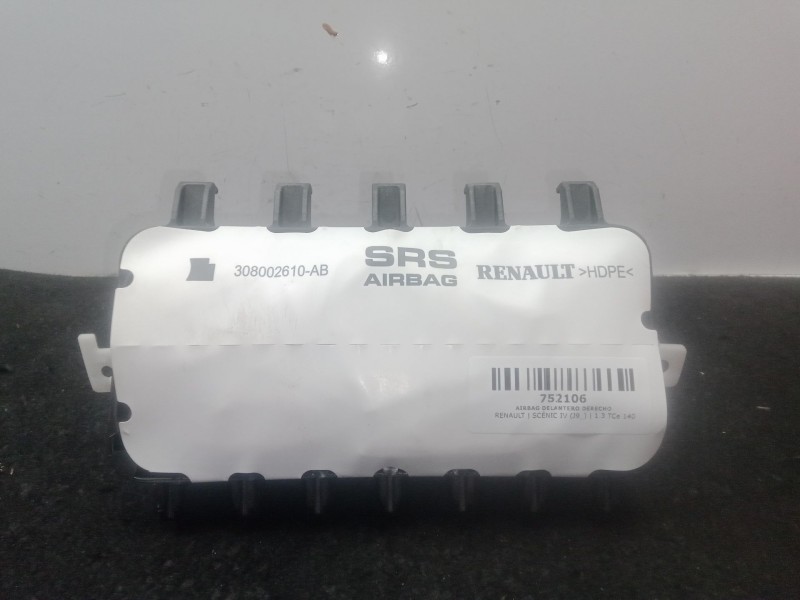 Recambio de airbag delantero derecho para renault scénic iv (j9_) 1.3 tce 140 referencia OEM IAM 985254602R - 309361899AH  