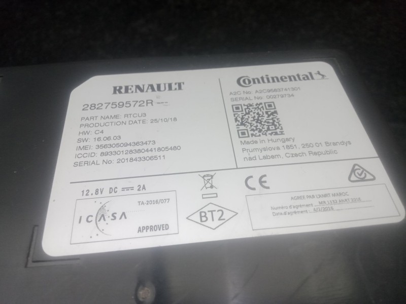 Recambio de modulo electronico para renault scénic iv (j9_) 1.3 tce 140 referencia OEM IAM 282759572R CONTINENTAL 