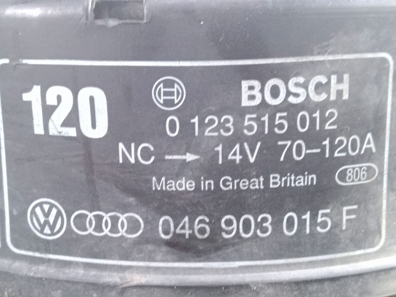 Recambio de alternador para audi a6 c4 (4a2) 2.5 tdi referencia OEM IAM 0123515012 - 046903015F 120.AH - POLE.FIJA - 6.CANALES B