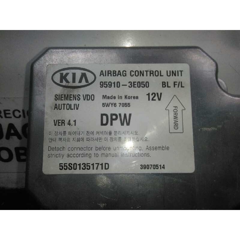 Recambio de centralita airbag para kia sorento 2.5 crdi referencia OEM IAM 5WY67055-959103E050 SIEMENS - AUTOLIV 