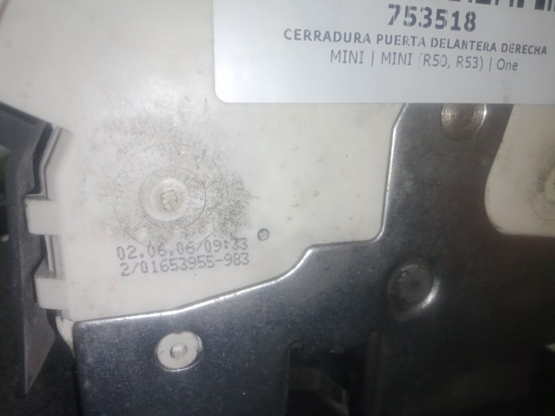 Recambio de cerradura puerta delantera derecha para mini mini (r50, r53) one referencia OEM IAM 01653955983 - 97844416272 7 PINE
