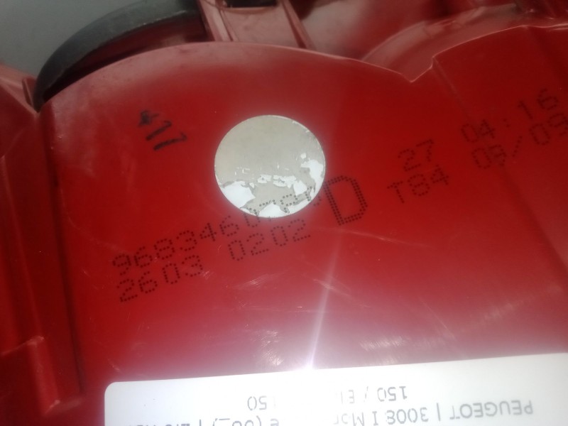 Recambio de piloto trasero derecho para peugeot 3008 i monospace (0u_) 2.0 hdi 150 / bluehdi 150 referencia OEM IAM 9683460780  