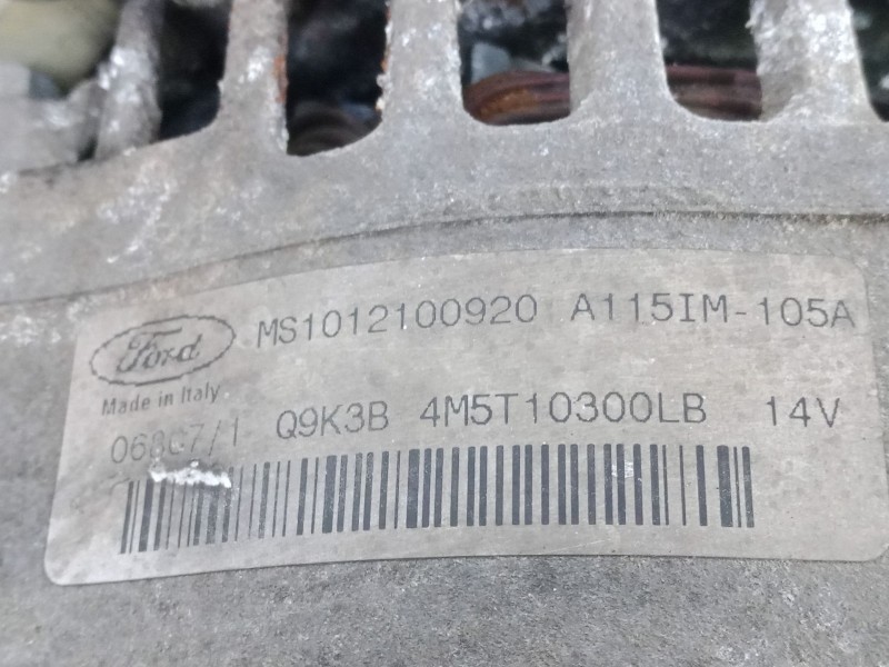 Recambio de alternador para ford focus ii (da_, hcp, dp) 1.8 tdci referencia OEM IAM 4M5T10300LB - Q9K3B 105.AH - POLEA.FIJA FOM
