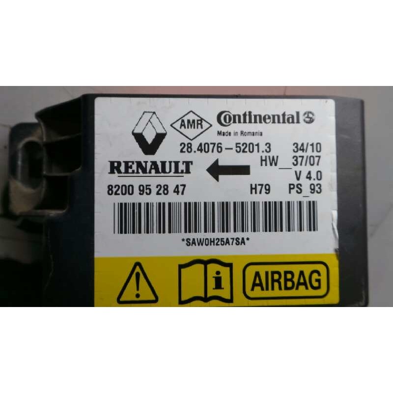 Recambio de centralita airbag para dacia duster 1.5 dci diesel cat referencia OEM IAM 8200952847-28407652013 CONTINENTAL 