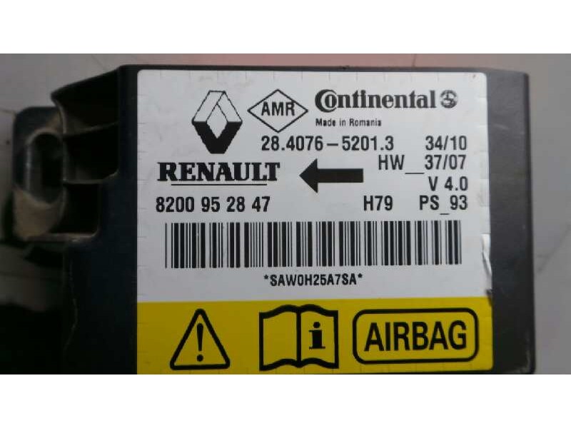 Recambio de centralita airbag para dacia duster 1.5 dci diesel cat referencia OEM IAM 8200952847-28407652013 CONTINENTAL 