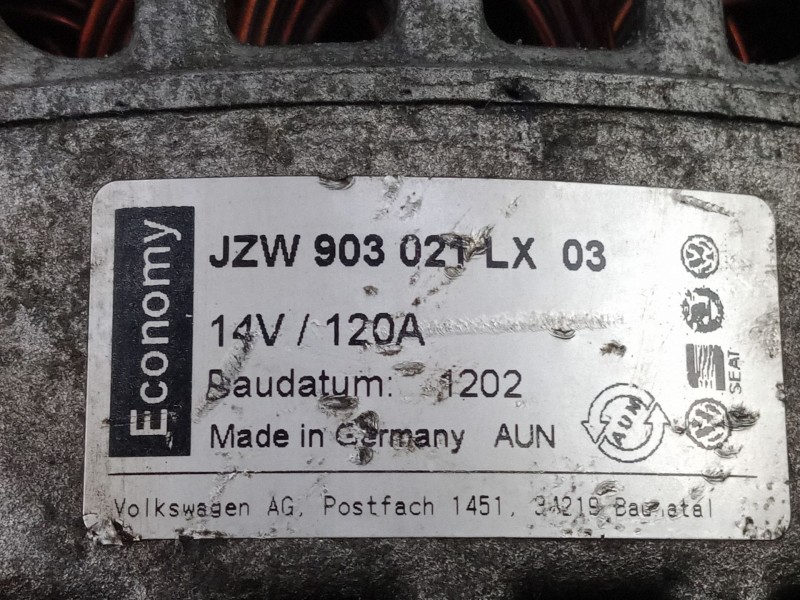 Recambio de alternador para mitsubishi grandis (na_w) 2.0 di-d (na8w) referencia OEM IAM JZW903021LX03 120.AH - POLEA.EMBRAGUE -