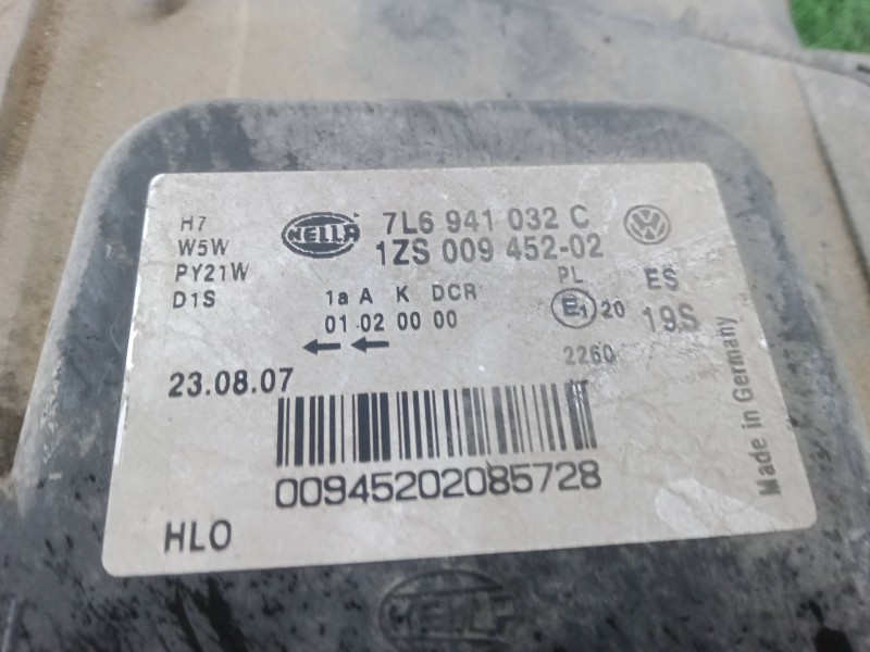 Recambio de faro derecho para volkswagen touareg (7la, 7l6, 7l7) 2.5 r5 tdi referencia OEM IAM 7L6941032C  XENON