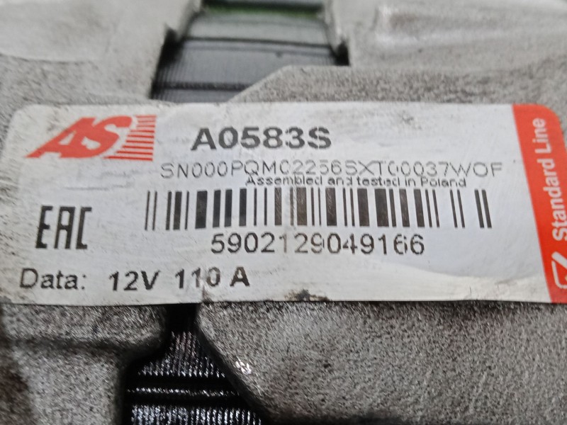 Recambio de alternador para volkswagen crafter 30-50 furgoneta (2e_) 2.5 tdi referencia OEM IAM A0583S 110.AH - 6.CANALES - POLE
