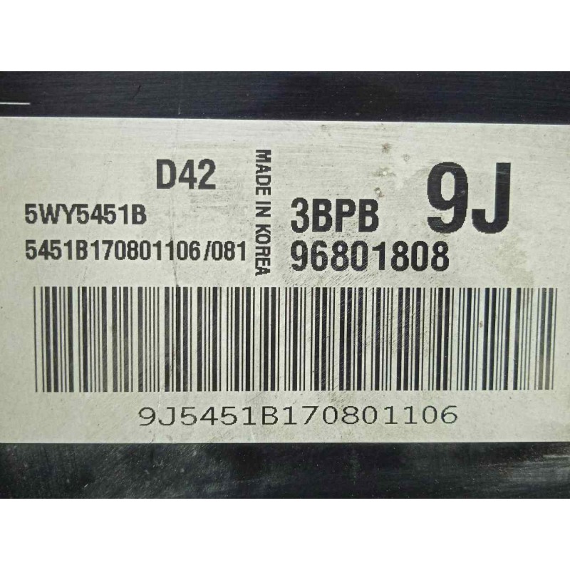 Recambio de centralita motor uce para chevrolet matiz 1.0 cat referencia OEM IAM 5WY5451B-96801808  