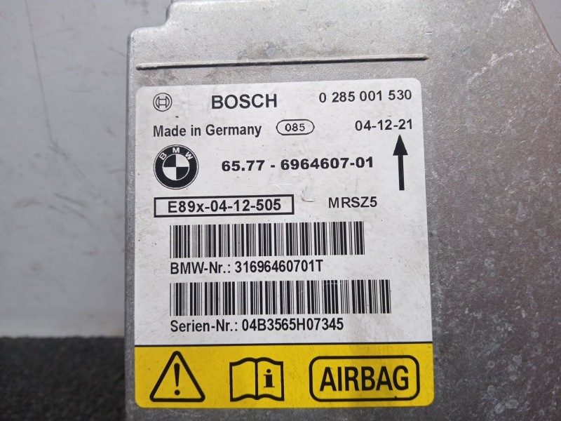 Recambio de centralita airbag para bmw 3 (e90) 320 d referencia OEM IAM 0285001530 BOSCH 2 CONECTORES