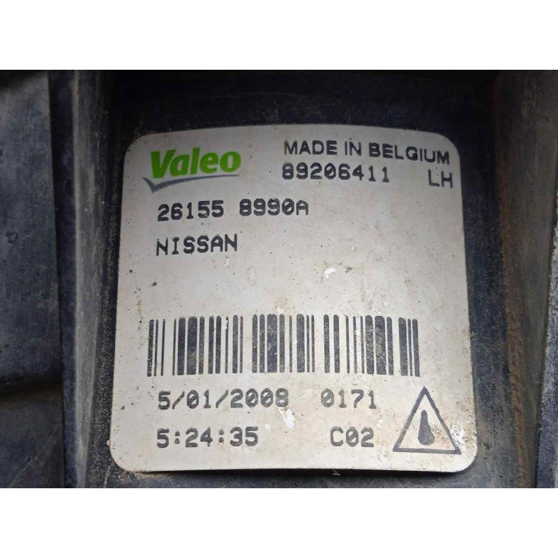 Recambio de faro antiniebla izquierdo para nissan qashqai (j10) 2.0 dci turbodiesel cat referencia OEM IAM 261558990A  