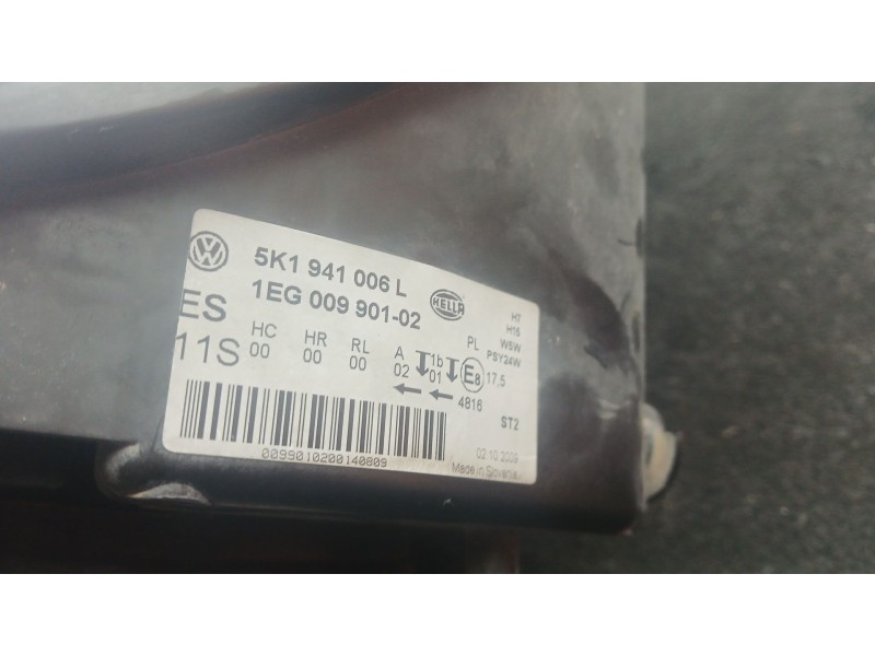 Recambio de faro derecho para volkswagen golf vi (5k1) 1.6 tdi referencia OEM IAM 5K1941006L - 1EG00990102 HELLA 