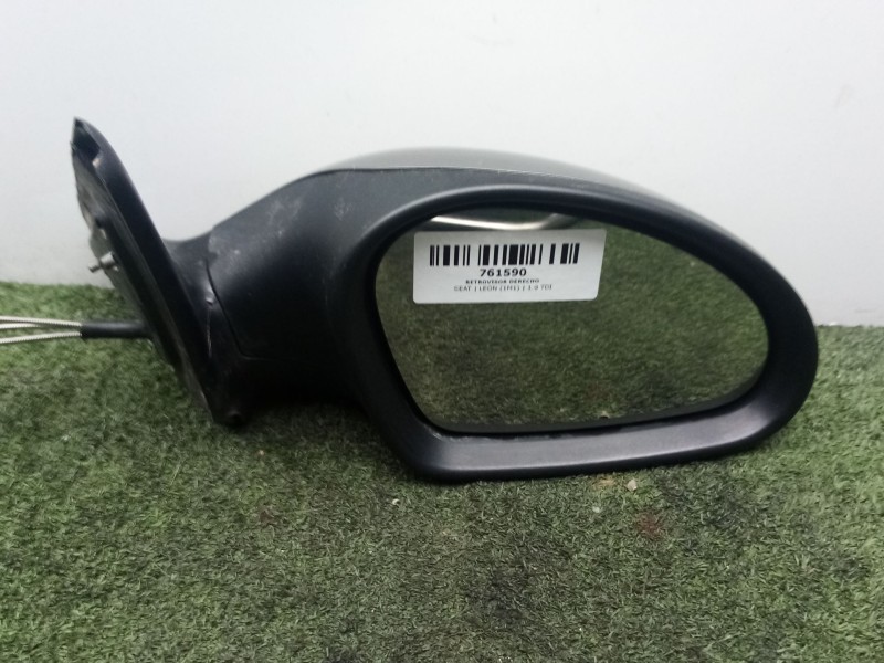 Recambio de retrovisor derecho para seat leon (1m1) 1.9 tdi referencia OEM IAM 1M0857934A MANUAL GRIS - REDONDO