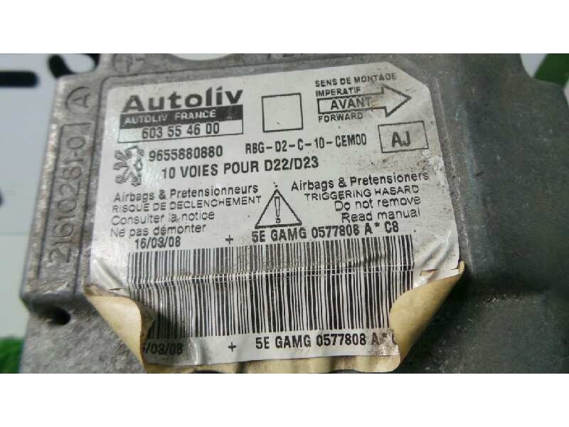 Recambio de centralita airbag para peugeot 407 1.6 hdi referencia OEM IAM 603554600-9655880880 AUTOLIV 