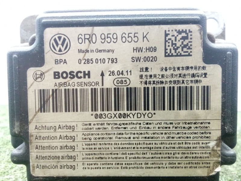 Recambio de centralita airbag para seat ibiza iv sc (6j1, 6p5) 1.6 tdi referencia OEM IAM 6R0959655K - 0285010793  