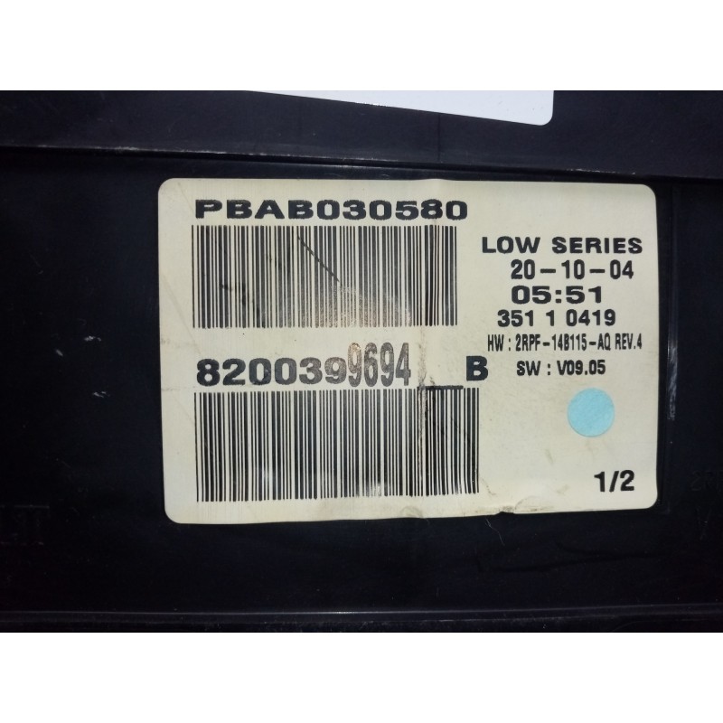 Recambio de cuadro instrumentos para renault megane ii berlina 3p 1.6 16v referencia OEM IAM 8200399694-PBAB030580  