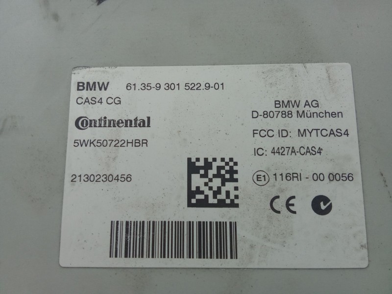 Recambio de modulo electronico para bmw 6 gran coupe (f06) 640 d referencia OEM IAM 5WK50722HBR - 2130230456  CONTINENTAL