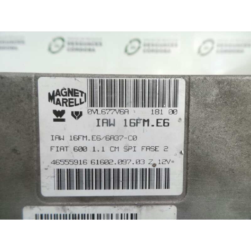 Recambio de centralita motor uce para fiat seicento (187) 1.1 referencia OEM IAM IAW16FME6-46555916-6160209703Z MAGNETI MARELLI 