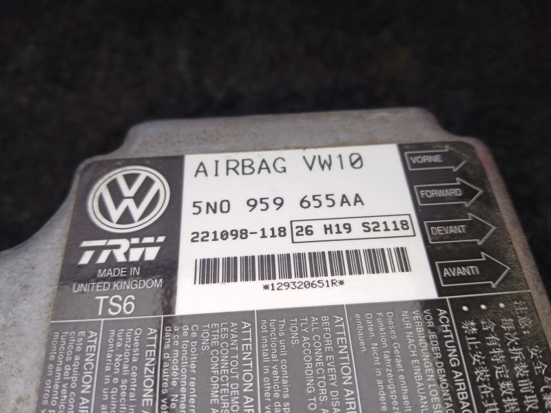 Recambio de centralita airbag para volkswagen passat b7 (362) 2.0 tdi referencia OEM IAM 5N0959655AA - 221098118 TRW 