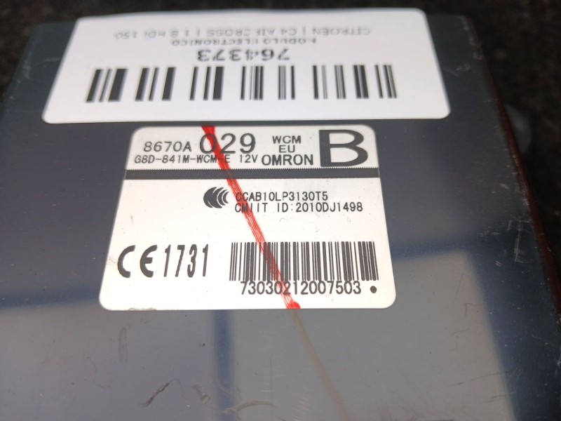 Recambio de modulo electronico para citroën c4 aircross 1.8 hdi 150 referencia OEM IAM 8670A029 - G8D841M - 2010DJ1498  