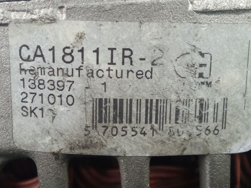 Recambio de alternador para audi a4 b6 (8e2) 2.0 referencia OEM IAM CA1811IR 140.AH - 6.CANALES POLEA.EMBRAGUE