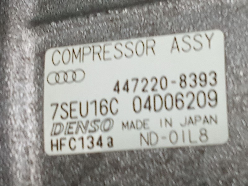 Recambio de compresor aire acondicionado para audi a4 b6 (8e2) 2.0 referencia OEM IAM 4472208393 Ø110MM - 7SEU16 DENSO