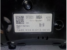 Recambio de cuadro instrumentos para seat leon (5f1) 1.6 tdi referencia OEM IAM 5F0920862A   2