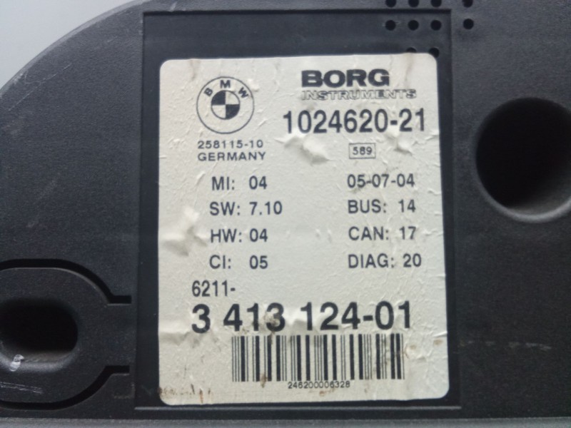 Recambio de cuadro instrumentos para bmw x3 (e83) 2.5 i referencia OEM IAM 341312401 - 102462021 1.CONECTOR 