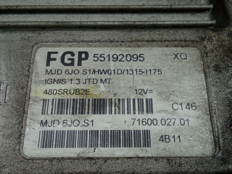 Recambio de centralita motor uce para subaru justy iii (g3x) 1.3 cdti referencia OEM IAM 55192095 - 480SRUB2E  