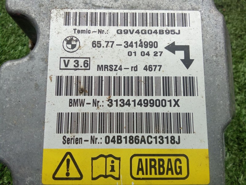 Recambio de centralita airbag para bmw x3 (e83) 2.5 i referencia OEM IAM 65773414990 - GV4G04B95J - 31341499001X - 04B186AC1318J