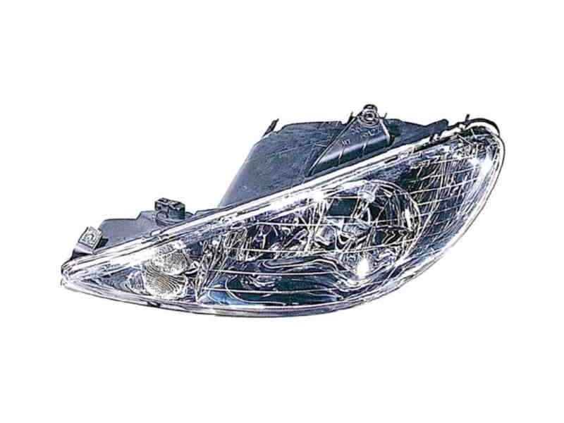 Recambio de faro derecho para peugeot 206 berlina referencia OEM IAM 11544004 - 6205S9 TRANSPARENTE H7+H7 - NUEVO