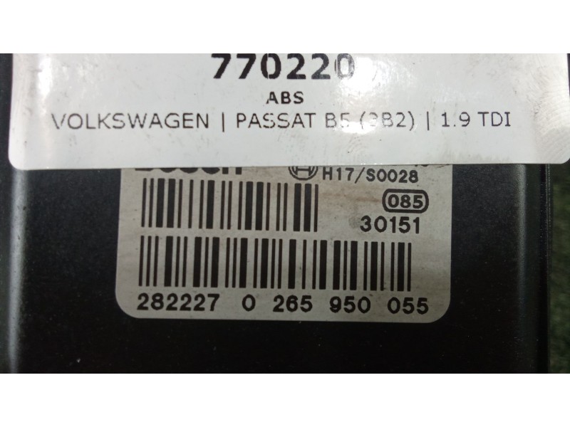 Recambio de abs para volkswagen passat b5 (3b2) 1.9 tdi referencia OEM IAM 4B0614517G - 0265225124 - 0265950055  BOSCH