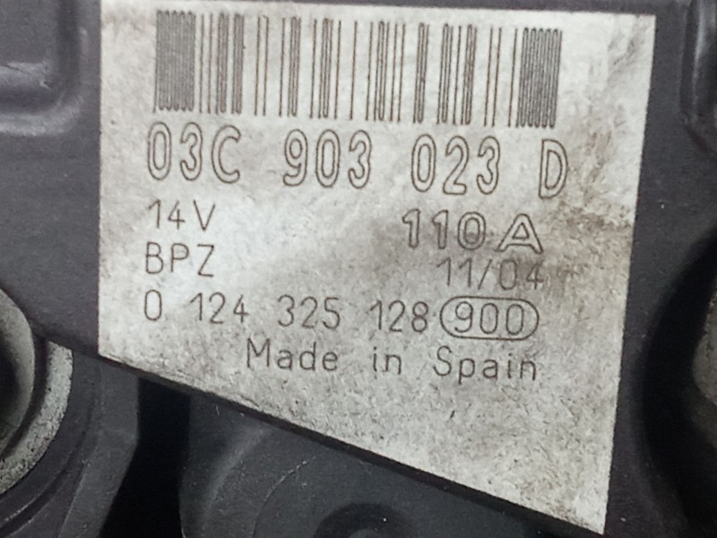 Recambio de alternador para audi a3 (8p1) 1.6 fsi referencia OEM IAM 03C903023D 2.PINES BOSCH