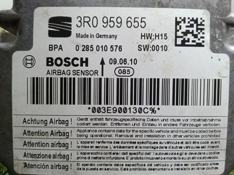 Recambio de centralita airbag para seat exeo (3r2) 2.0 tdi referencia OEM IAM 0285010576  BOSCH
