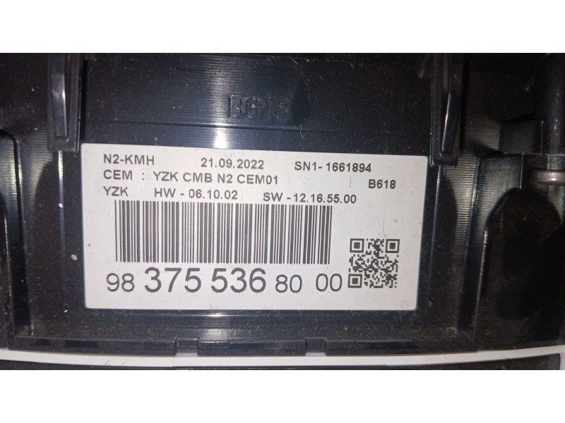 Recambio de cuadro instrumentos para citroën c3 iii (sx) 1.2 puretech 82 referencia OEM IAM 983755368000  