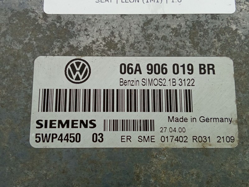 Recambio de centralita motor uce para seat leon (1m1) 1.6 referencia OEM IAM 06A906019BR - 5WP445703  SIEMENS
