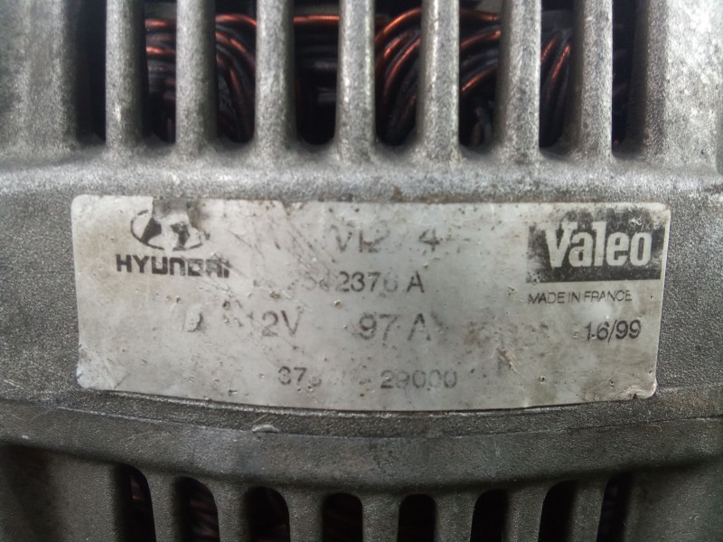 Recambio de alternador para hyundai lantra ii (j-2) 1.9 d referencia OEM IAM 3730029000 95AMP VALEO