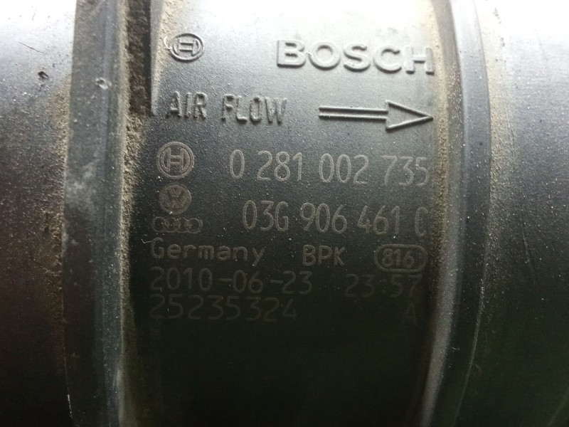 Recambio de caudalimetro para seat exeo (3r2) 2.0 tdi referencia OEM IAM 0281002735 5.PINES BOSCH