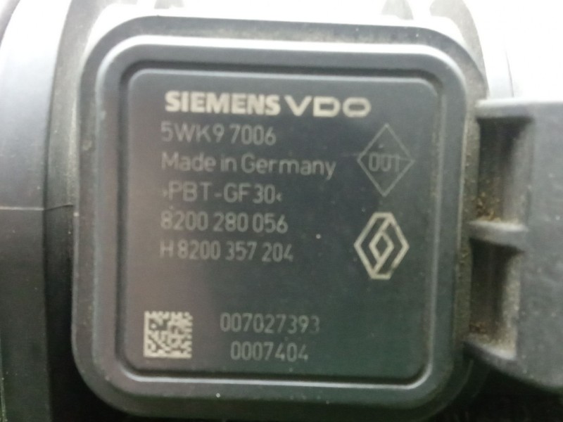 Recambio de caudalimetro para dacia logan (ls_) 1.5 dci (ls0k) referencia OEM IAM 5WK97006 - 8200280056 6.PINES SIEMENSVDO