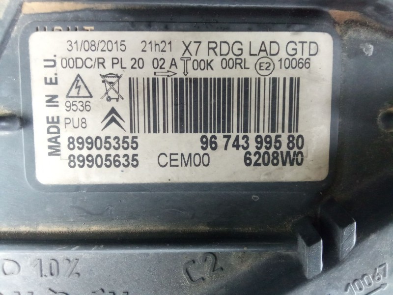 Recambio de faro derecho para citroën c5 iii (rd_) 2.0 hdi 140 referencia OEM IAM 9674399580 08-18 VALEO - XENON