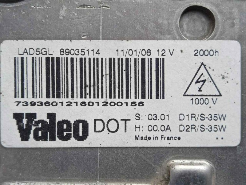 Recambio de centralita faros xenon para citroën c5 berlina 1.8 referencia OEM IAM 89035114  