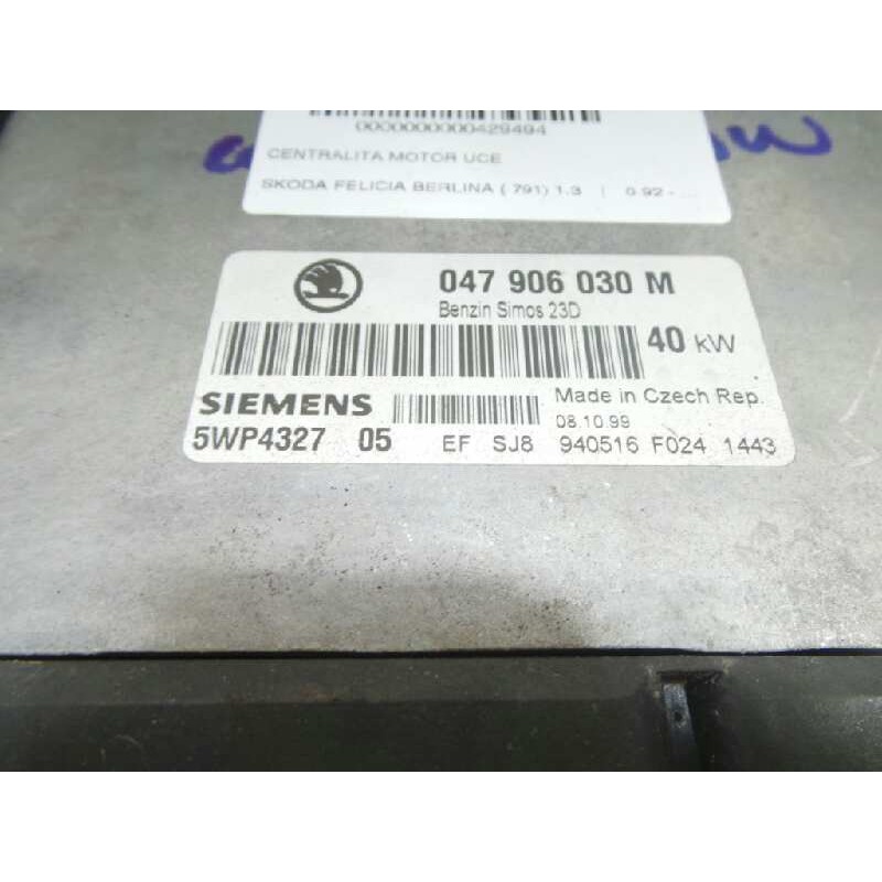 Recambio de centralita motor uce para skoda felicia berlina ( 791) 1.3 referencia OEM IAM 047906030M-5WP432705  SIEMENS
