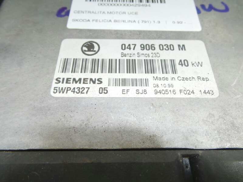 Recambio de centralita motor uce para skoda felicia berlina ( 791) 1.3 referencia OEM IAM 047906030M-5WP432705  SIEMENS